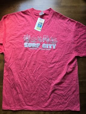 Surf City El Salvador Graphic T-Shirt Pink Heather XL NWT